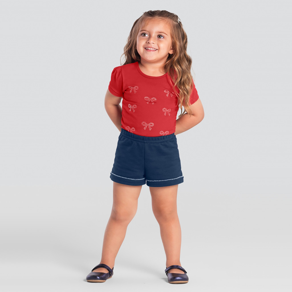 Blusa infantil menina com laços em strass Mundi - Baby & Kids Fashion