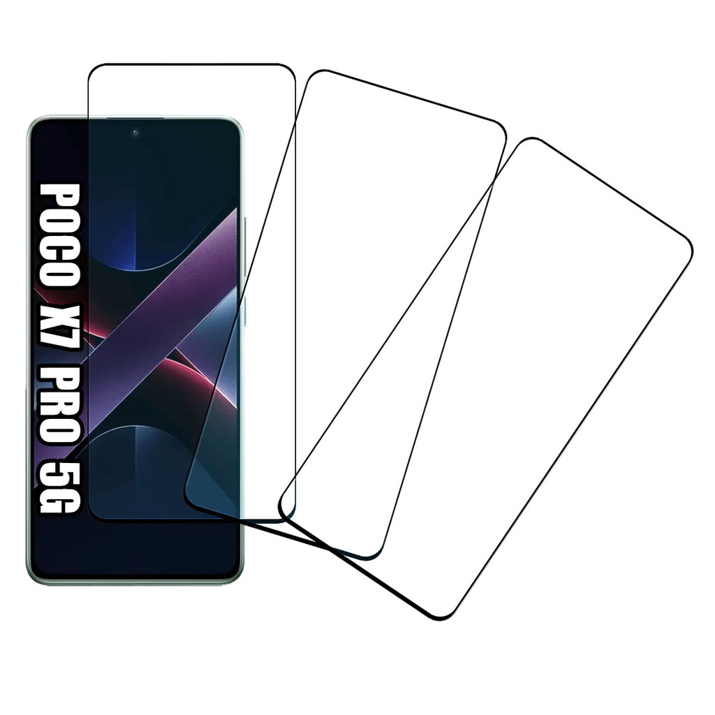 KIT 3 Películas de Vidro 3D Para Xiaomi Poco X7 Pro 5g