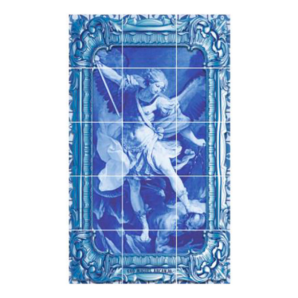 Quadro Imagem São Miguel Arcanjo 60x100 Azulejo E. Portugues