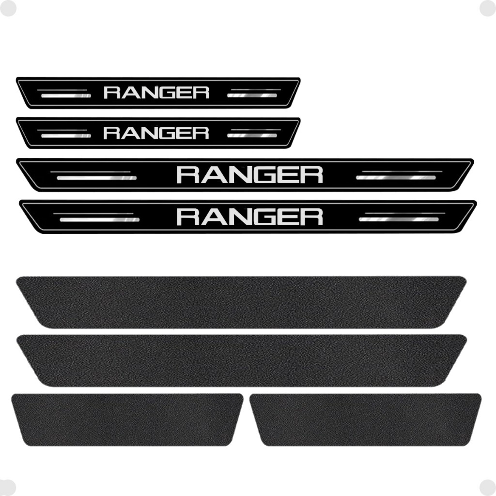 Kit Soleira Protetora De Porta Ford Ranger Cd 2019 2020 2021