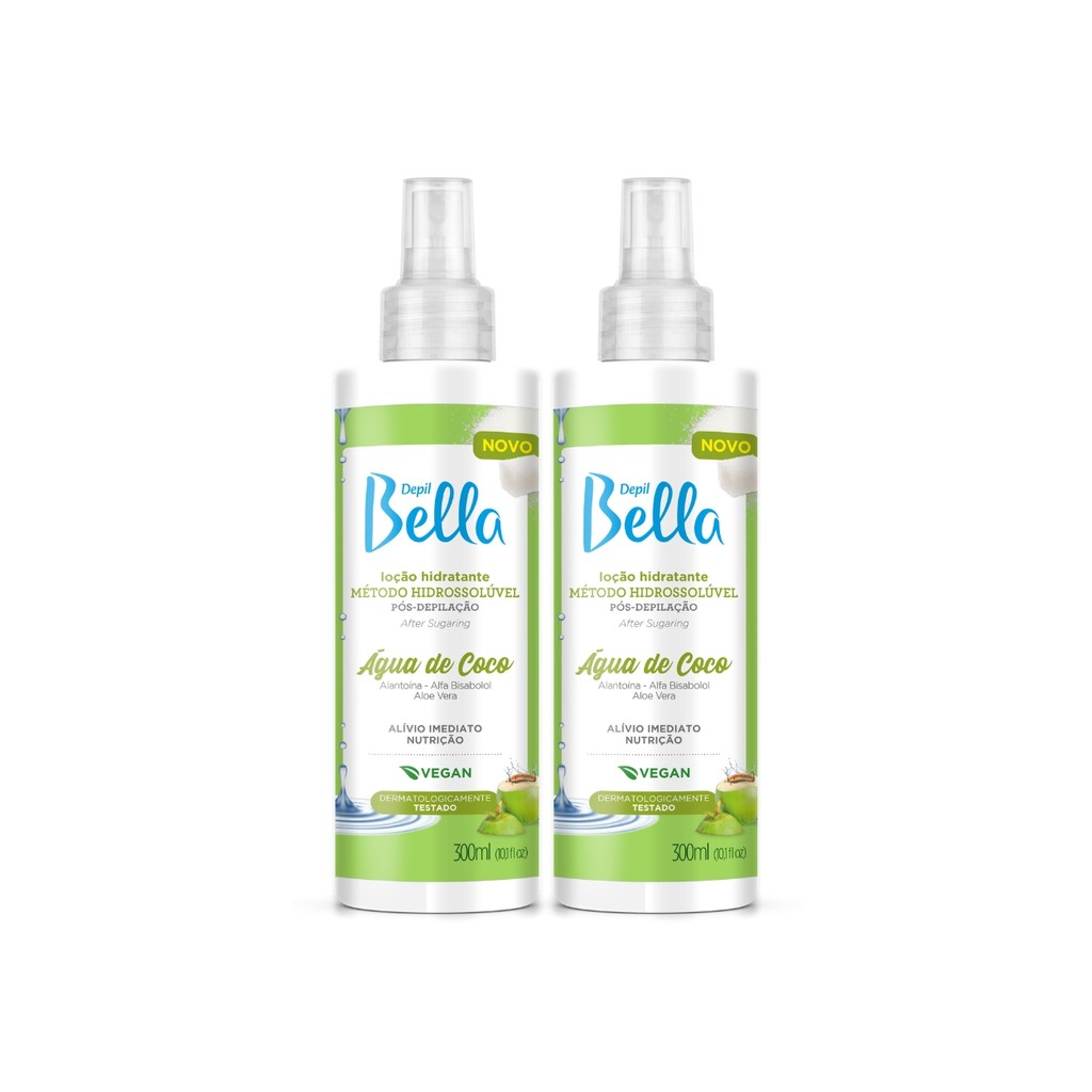 Kit 2 Loção Pós Depilação Hidratante Coco Vegano Depil Bella em Oferta na Shopee