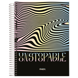 Caderno Holográfico Glam Glow Manifest universitário 10 Matéria 160 Folhas