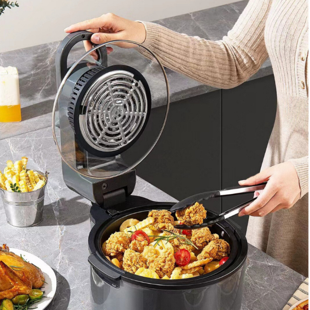 Fritadeira Elétrica Air Fryer Digital Sem Óleo 127v Com Panela Removível e Grelha Para Preparo De Demais Refeições 10L