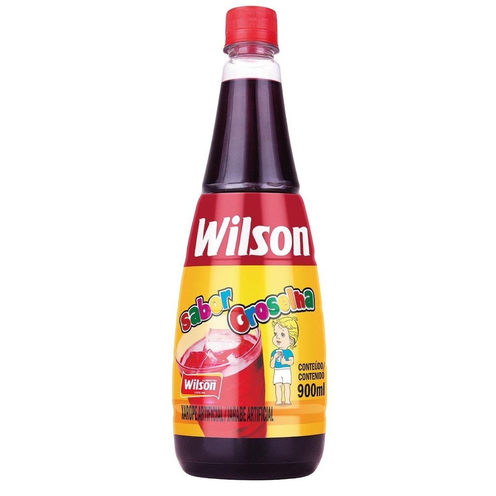 Xarope Artificial Sabor De Groselha 900 Ml Para Bebidas Sobremesa Raspadinha Sorvete Wilson