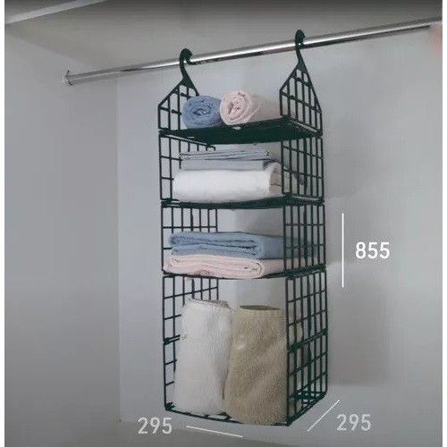 Organizador Suspenso Dobrável Colmeia Roupa Armario Sapateir Cor Preto