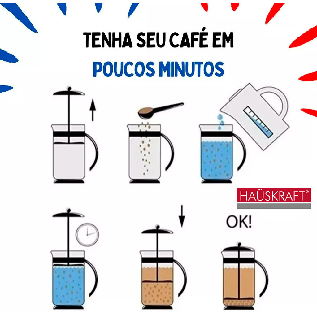 Detalhes do Cafeteira Prensa Francesa Café Chá Capuccino Leite Cremoso