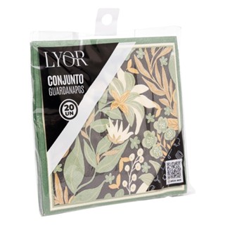 20 Guardanapos de Papel Lyor Estampado Green Garden 25cm