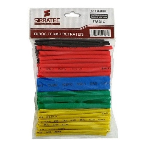 Kit De Tubos Termo Retrateis Cores Variadas - 98 Unidades
