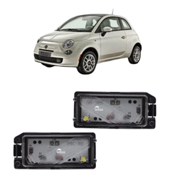 Par Lanterna Luz De Placa com LED Conector Redondo Fiat 500 2012 em diante