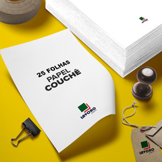 Papel Couchê Brilho 300g A4 - 25 Folhas em Oferta na Shopee