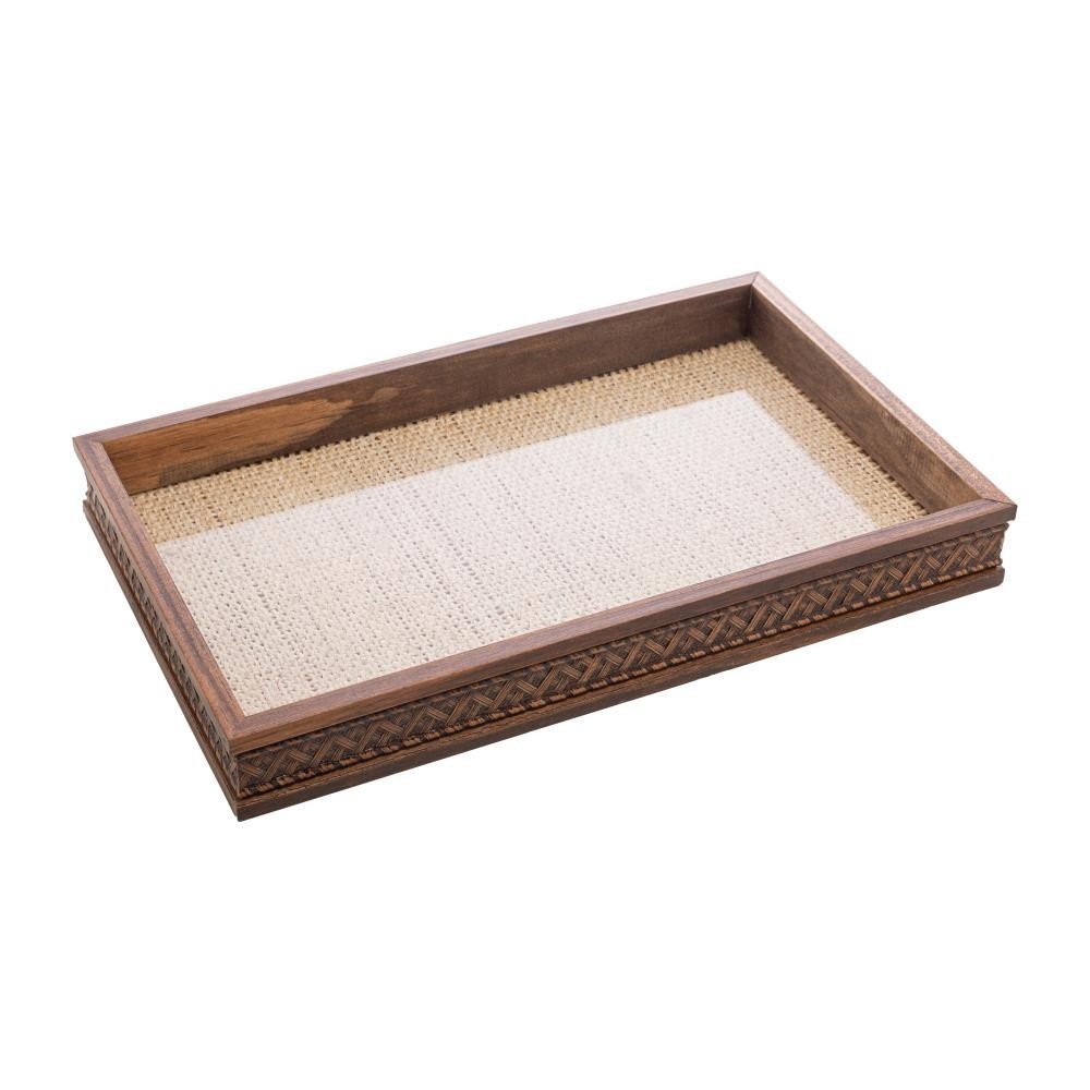 Bandeja Woodart de Madeira Trançado com Sisal 37,5cm
