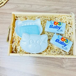 Kit Saboneteira + 2 Sabonetes 1,2,3 Baby