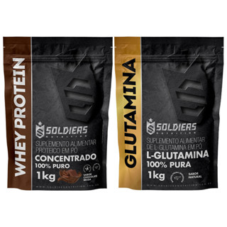Kit: Whey Protein Concentrado 1Kg + Glutamina 1Kg - 100% Importado - Soldiers Nutrition