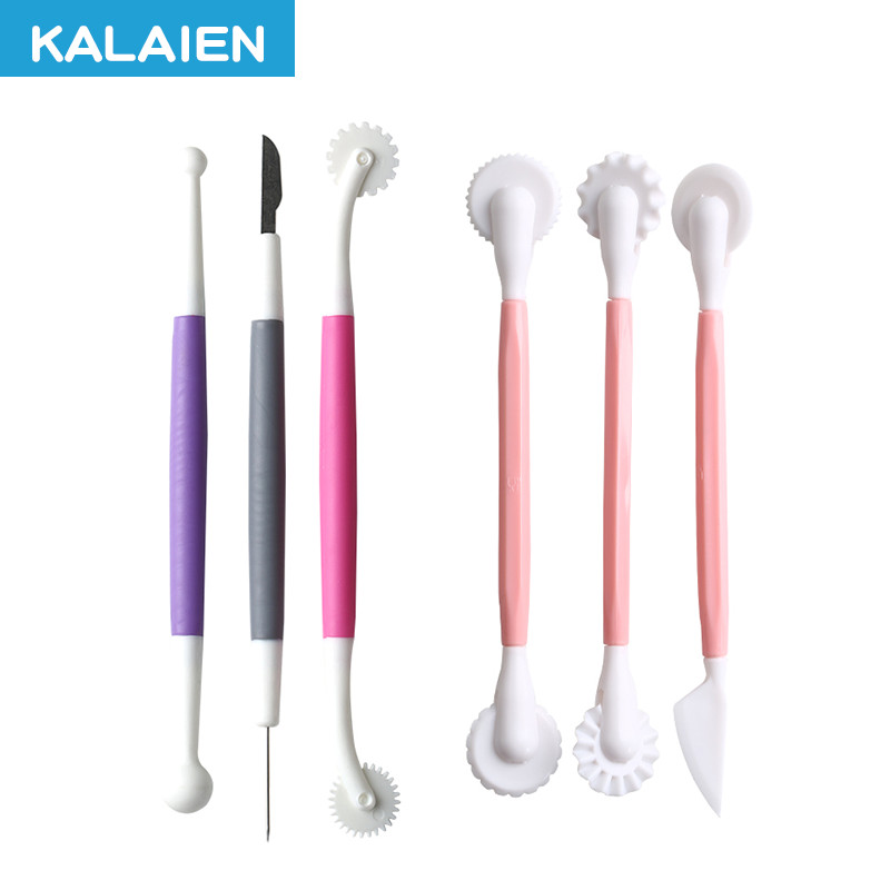 KALAIEN 3PCs fondant molde geléia moldar faca geléia escultura ferramenta conjunto geléia escultura bolo ferramenta cor aleatória