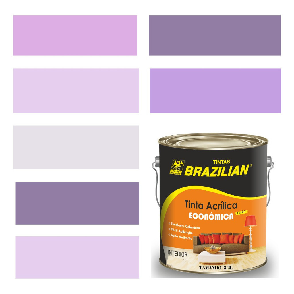 Tinta De Parede Roxo Brazilian Fosco 3,2l em Oferta na Shopee