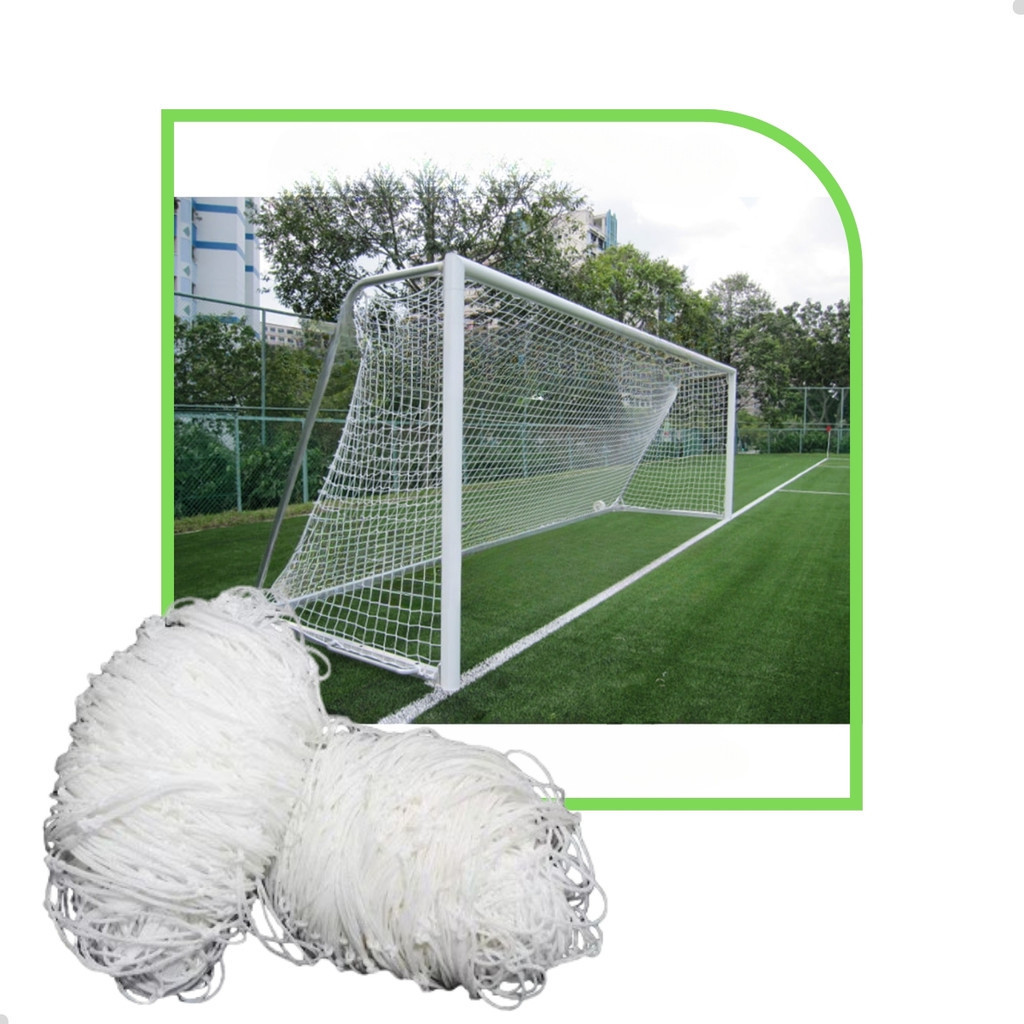 Par de Rede de Futebol Society 4m Quadrada Sem Nó Fio 4 Seda Sports Mania