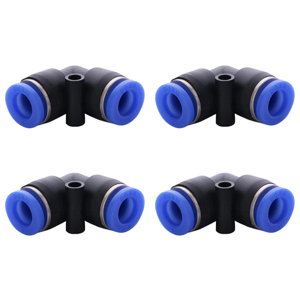 KIT 4 - Conexão Pneumática 4mm Cotovelo Engate Rápido União