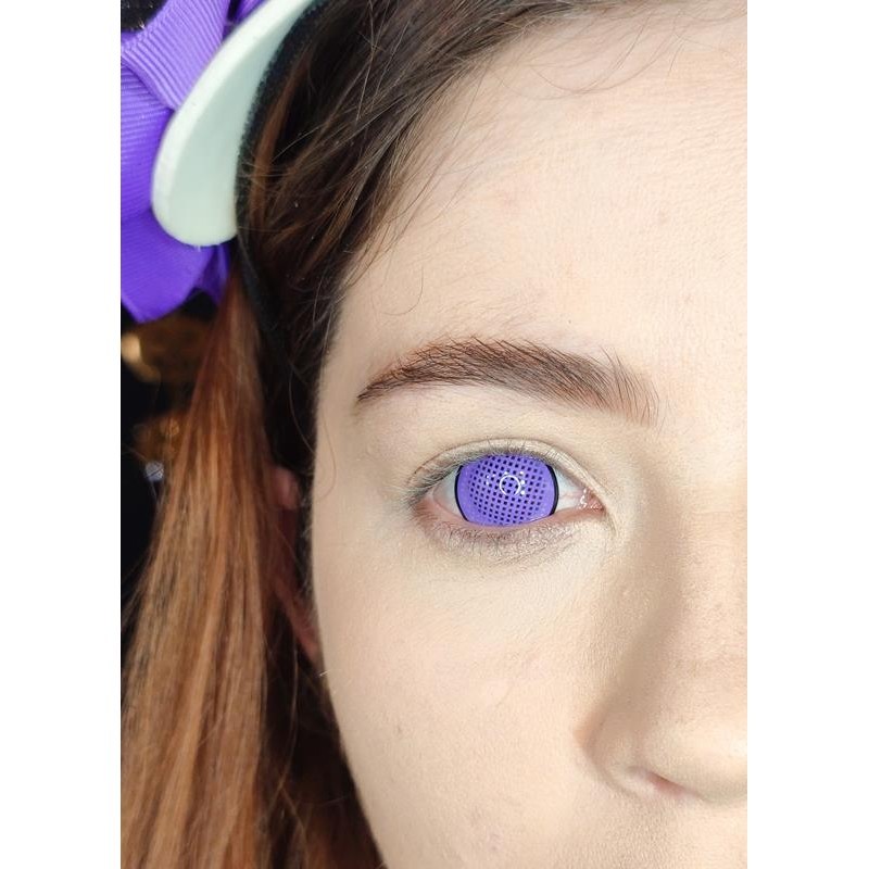 Lente de Contato Mini Sclera 17mm Violet Mesh R UV Anual ANVISA Perfeita para Cosplay e Fantasias