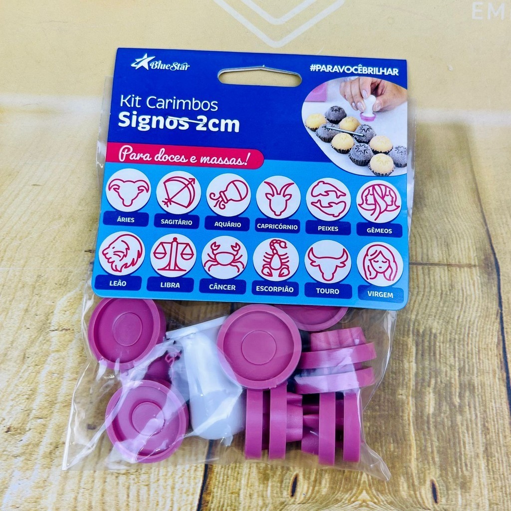 Kit Carimbos Signos 2 cm (Blue Star) em Oferta na Shopee
