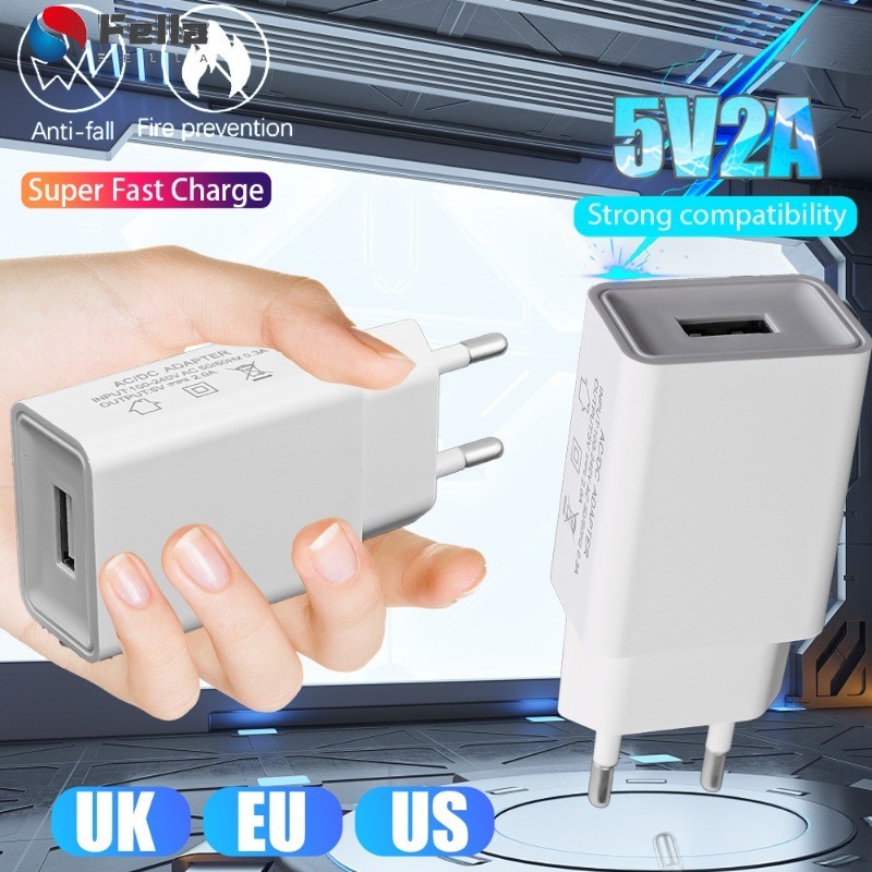 [Destaque] Plugue De Carregamento USB 5V 1A 2A-Carregador Universal Para Celular-Alta Velocidade , À Prova De Fogo-Adapt