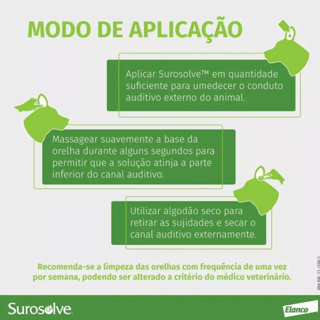 Detalhes do Surosolve Solução Limpeza De Ouvido Cães Gatos 125ml Elanco
