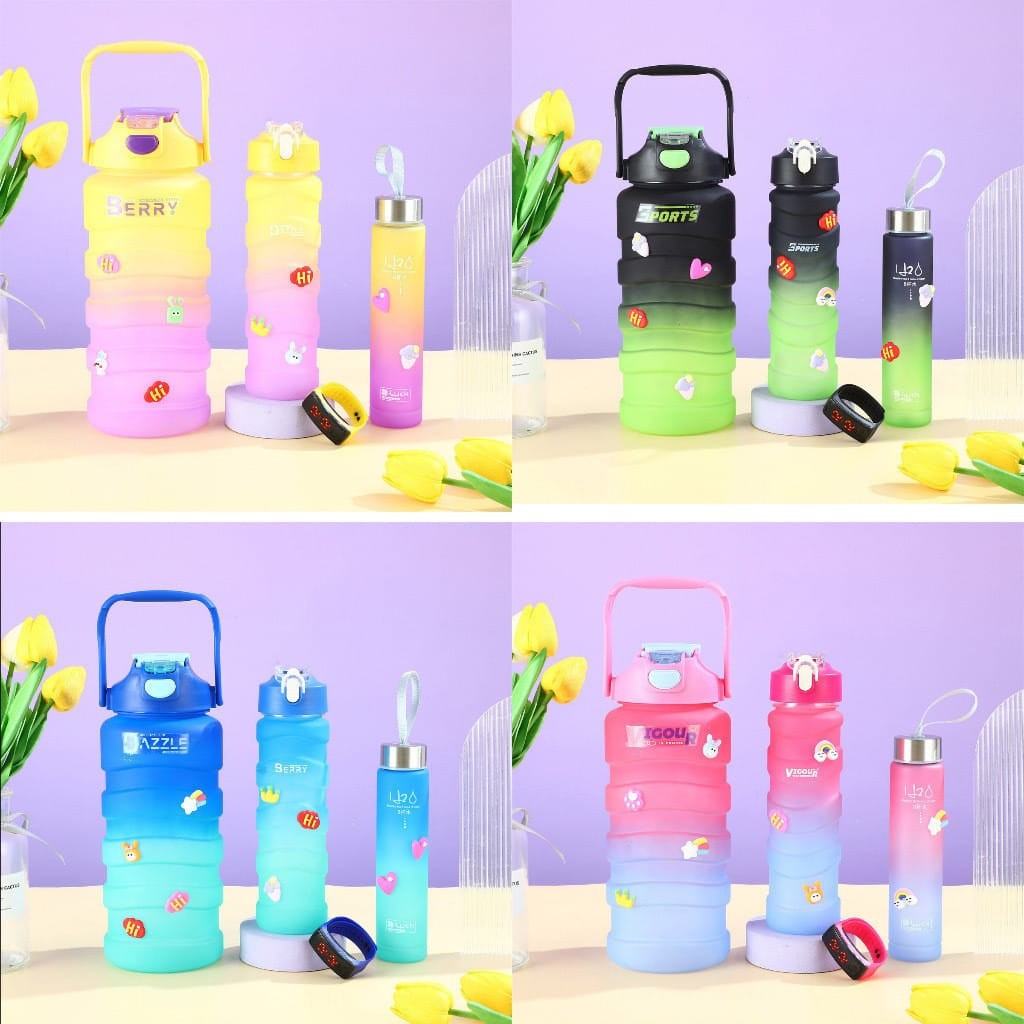 Kit 3 Garrafa Agua Squeeze Galão Com Lembretes de Beber Agua Novo Estilo em Oferta na Shopee