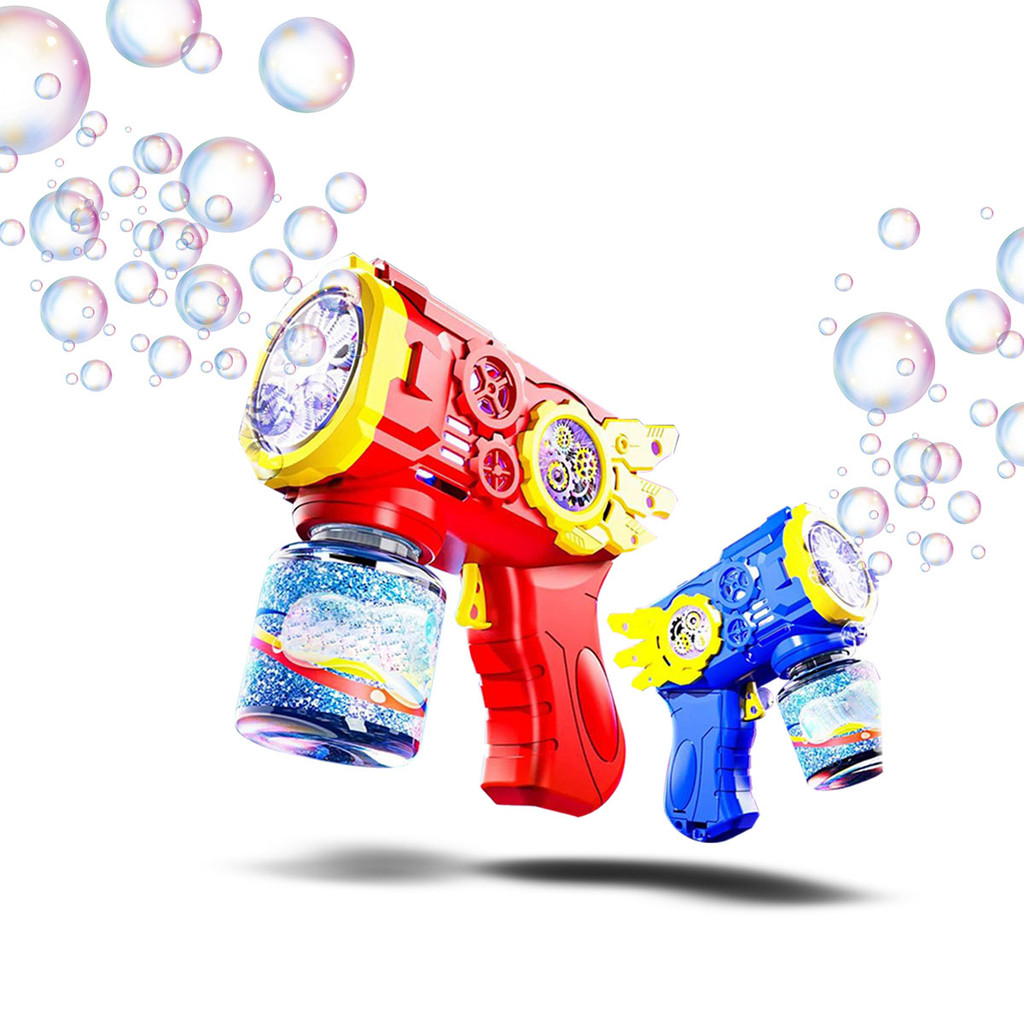Brinquedo Maquina Bolha Sabão Pistola Arma Automática Luzes Lançamento