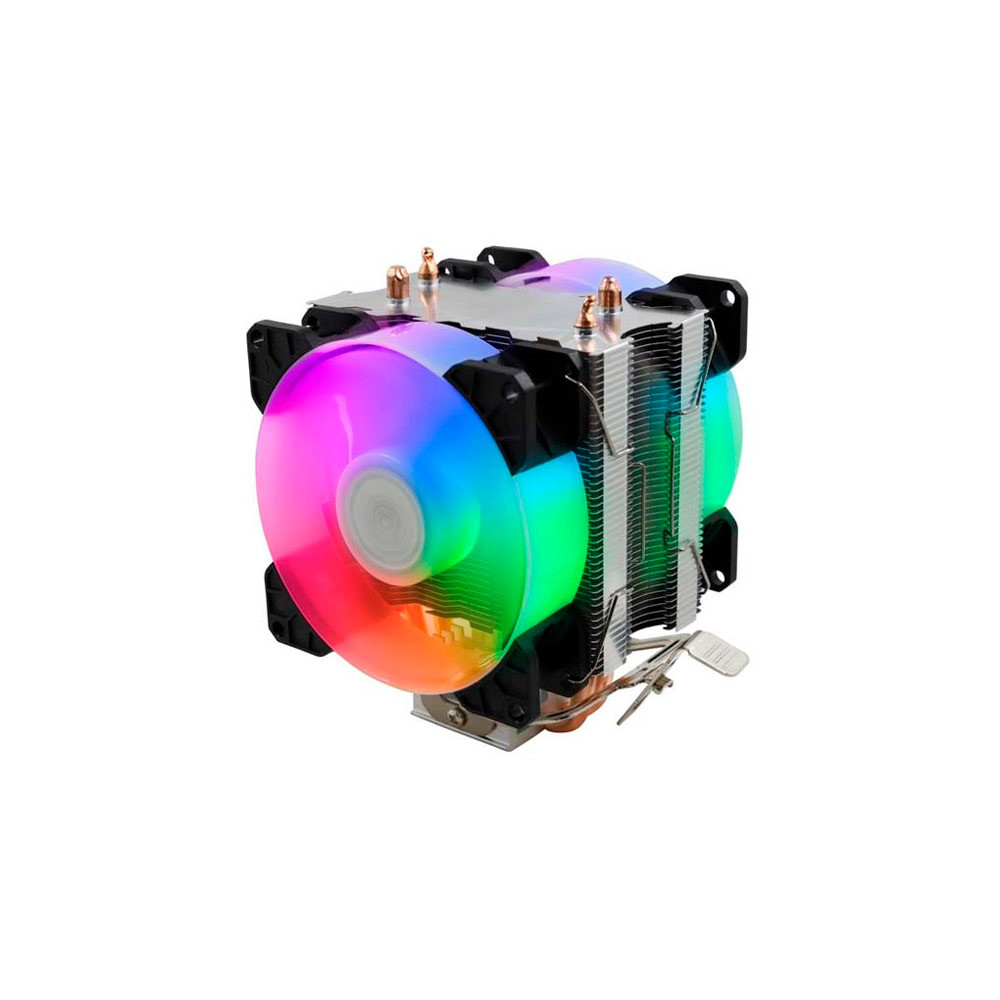 Air Cooler para Processador Gamer Dex, RGB, Preto, Fan Duplo, para Intel e AMD, DX-9500D-PT