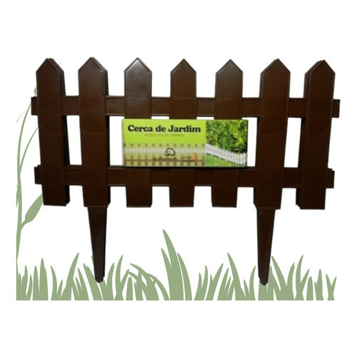 Cercas Decorativa Kit 6 Jardim De Plástico Marrom