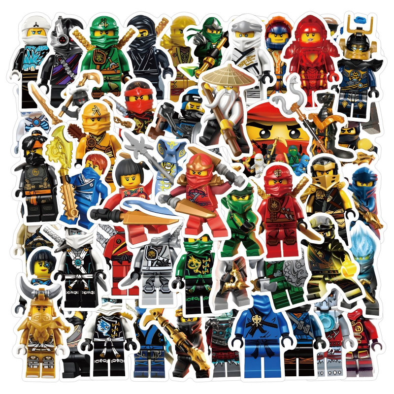 60 Pc/Lote Não Repetindo Tema Ninjago Adesivos À Prova Dwaterproof Água Decoração De Festa Crianças Favor