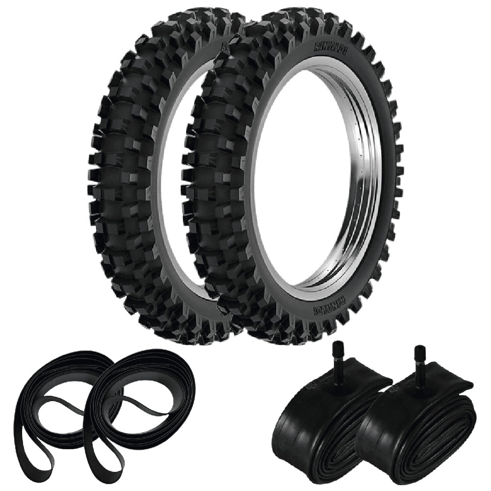 Kit Pneu Crf 230 Ttr 230 100/100-18 + 80/100-21 Rw33 Rinaldi + Camaras + Cintas