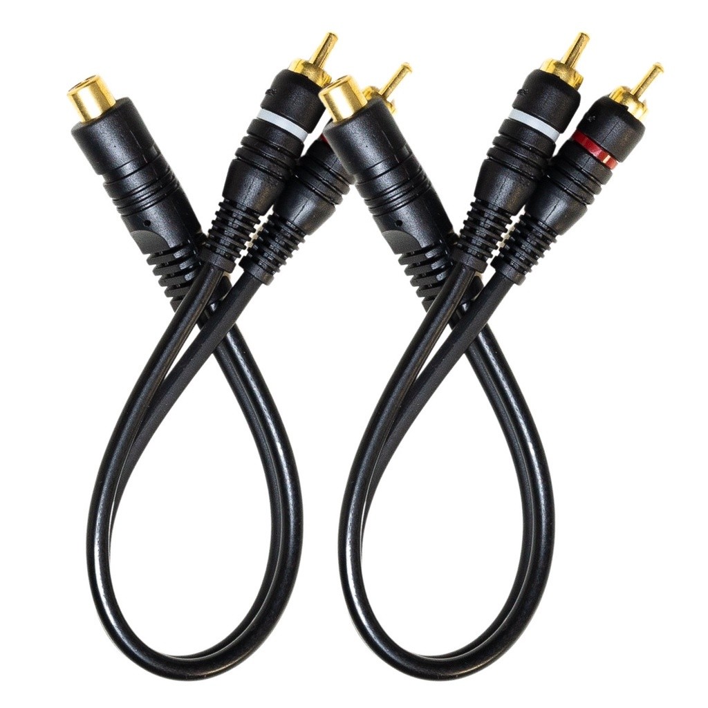 Kit 2 Cabo RCA Y 2M1F 2 Machos e 1 Fêmea Para Som Amplificador Automotivo comun