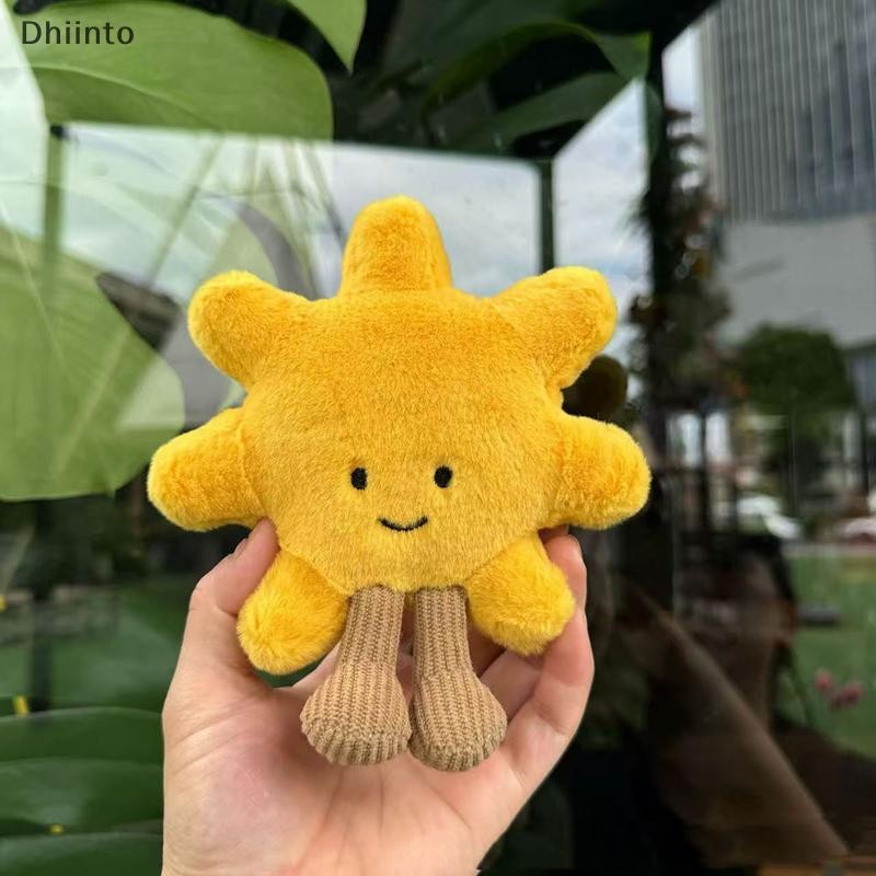 [Dhiint] Adorável Sorriso Rosto Amarelo Sol Plushie Recheado Bonito Dos Desenhos Animados Tempo Pelúcia Para Criança Qua