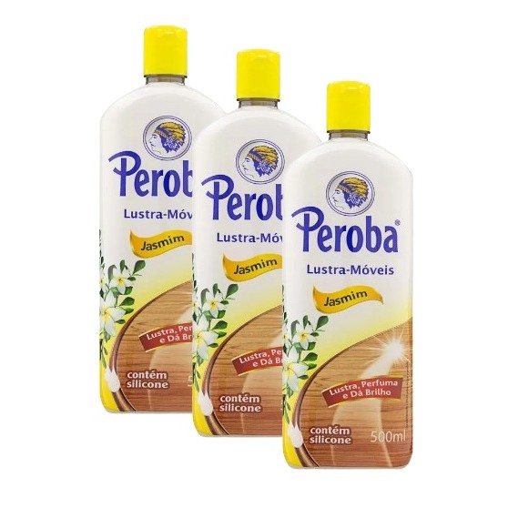 Kit 3 Lustra Móveis Jasmim Peroba Frasco 500ml