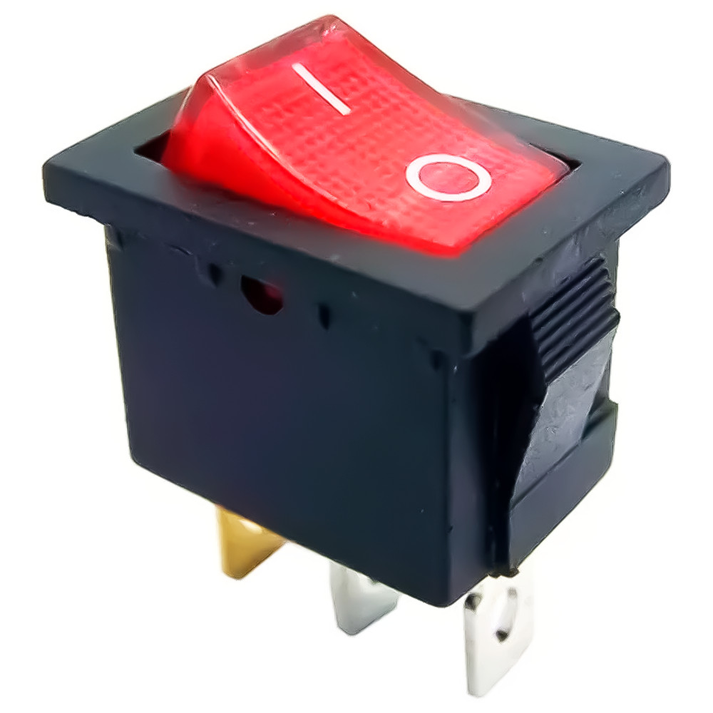 Chave Gangorra Com Tecla KCD1-101N 3 Terminal Neon Vermelha Liga Desliga - Home Appliances