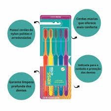 Belliz  Escova Dental Kess Basic Action C/5 em Oferta na Shopee