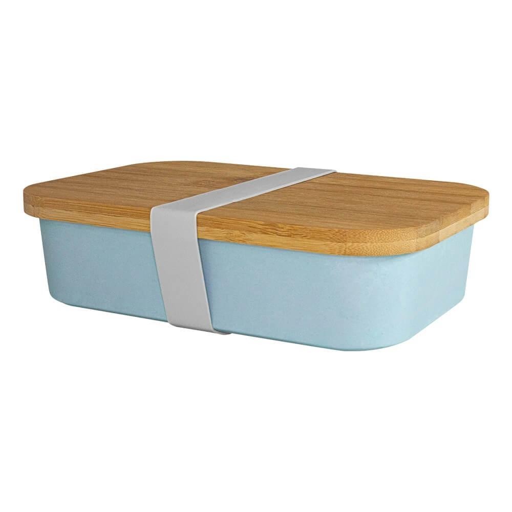 Marmita com Tampa de Bambu e Elástico Azul 1L- Casambiente LANCH001-Azul