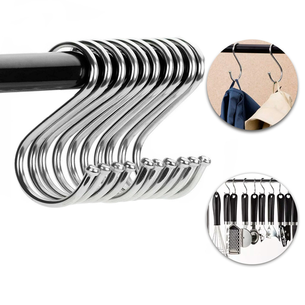 Kit 10 Ganchos Multiuso Em Formato S Organizador Banheiro Cozinha Quarto em Oferta na Shopee