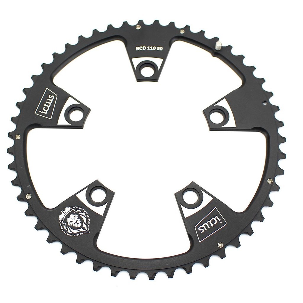 Coroa Bicicleta Speed Ictus 50/52 ou 53 Dentes BCD 110mm Para Pedivelas 5 Furos