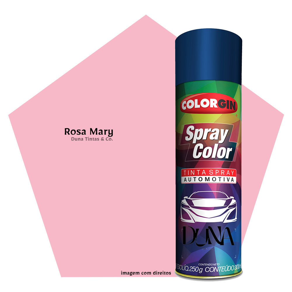 Tinta Spray Automotiva Colorgin Premium 300ml Rosa Mary