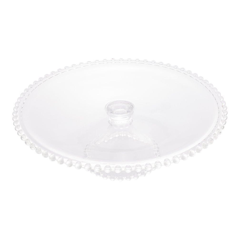 Prato para Bolo com Pé Wolff Pearl de Cristal 31cm x 11cm - Home & Living