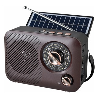 Rádio Retro Portátil 10W com Painel Solar Grasep D-FS1606