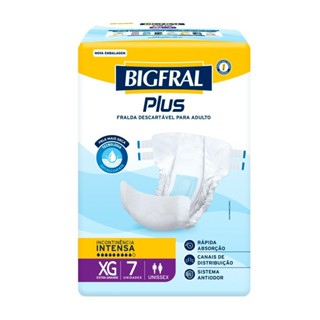 Fralda Geriátrica Bigfral Regular Plus Tamanho XG com 7 Unidades
