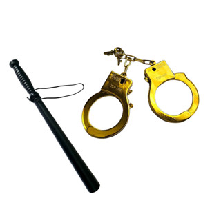 KIT CASSETETE E ALGEMA POLICIAL BRINQUEDO FANTASIA PLASTICO