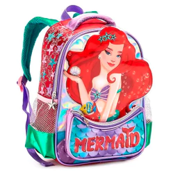Mochila De Costas Escolar Infantil Sereia Ruiva Denlex