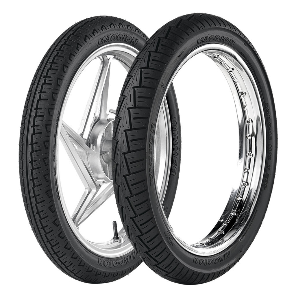 Par Pneu Moto Maggion Street Winner 80/100-14 60/100-17 C/C Biz Pop  Yamaha Crypton