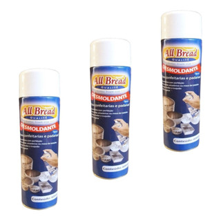 Kit 3 Un Desmoldante Spray Culinario Bolos All Bread 600 Ml