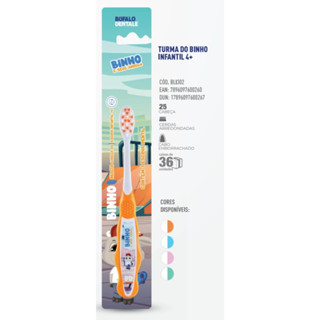 Escova Dental Infantil Binho e Seus Amigos Bufalo 4 anos em Oferta na Shopee