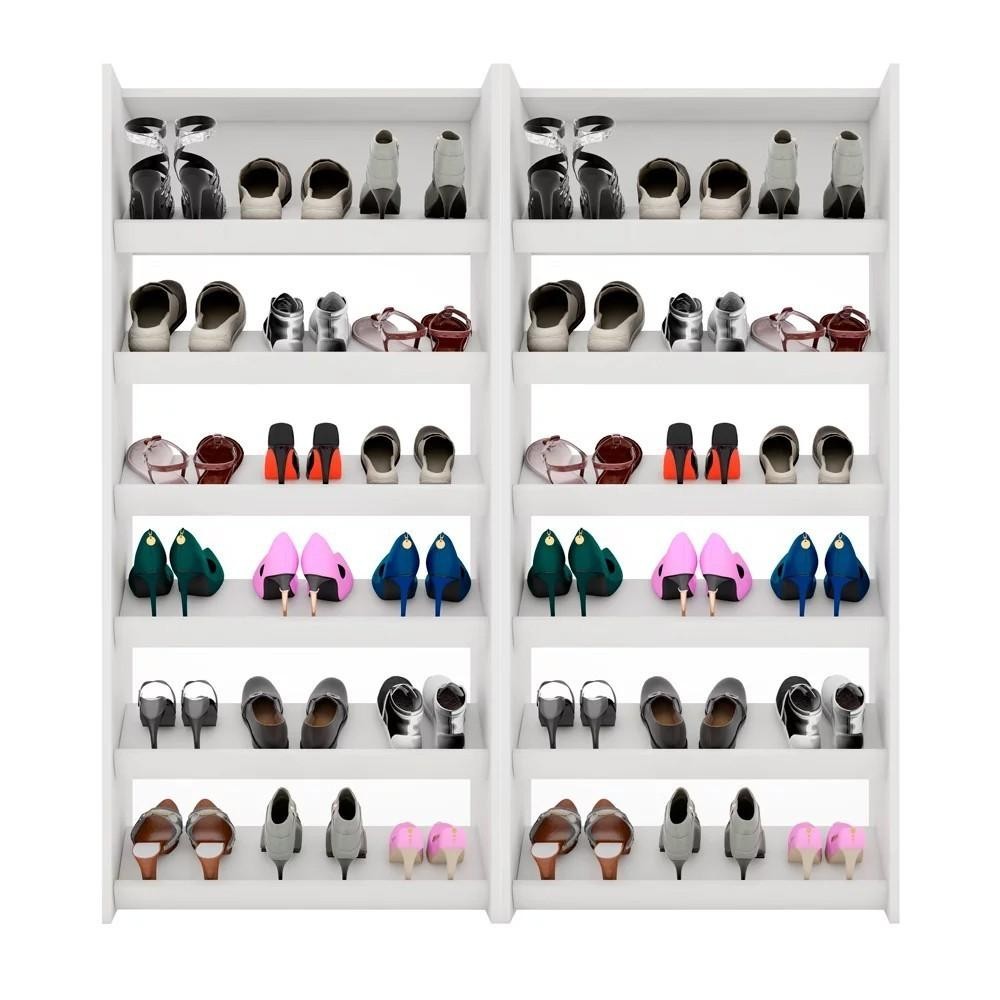 Sapateira Vertical Kit 2 Armário Multiuso Brunet L03 Branco - Mpozenato em Oferta na Shopee