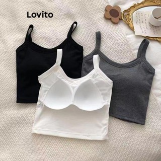 Lovito Top Casual Liso Básico Para Mulheres LNL47187
